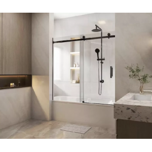 Frameless Over Bathtub Sliding Door Shower Screen 1650-1800 *1600H